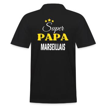 Super Papa MARSEILLAIS ANNIVERSAIRE - Polo Homme - noir - Dos - Kai (181cm)