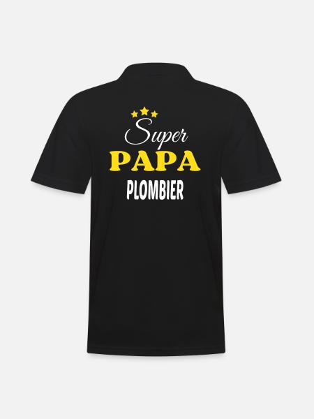 Super Papa PLOMBIER ANNIVERSAIRE - Polo Homme - noir