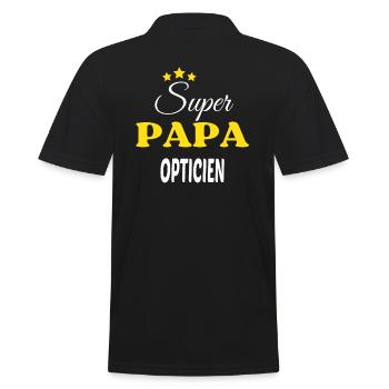 Super Papa OPTICIEN ANNIVERSAIRE - Polo Homme - noir - Dos - Kai (181cm)