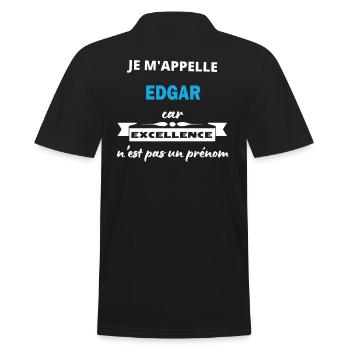 Je m'appelle excellence Edgar - Polo Homme - noir - Dos - Kai (181cm)
