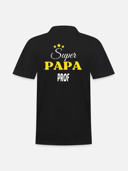 Super Papa PROF ANNIVERSAIRE - Polo Homme - noir