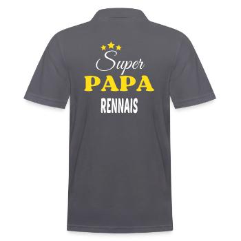 Super Papa RENNAIS ANNIVERSAIRE - Polo Homme - charbon - Dos - Nico (186cm)