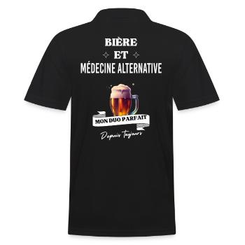 Bière Mon duo parfait et médecine alternative - Polo Homme - noir - Dos - Kai (181cm)