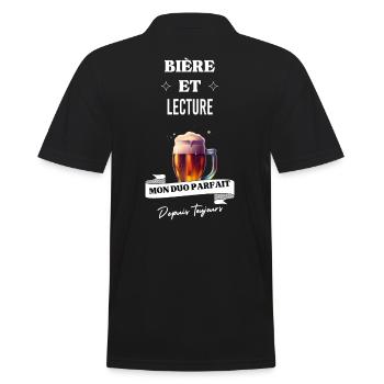 Bière Mon duo parfait depuis toujours et lecture - Polo Homme - noir - Dos - Kai (181cm)