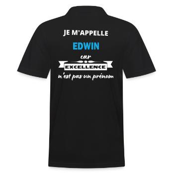 Je m'appelle excellence Edwin - Polo Homme - noir - Dos - Kai (181cm)