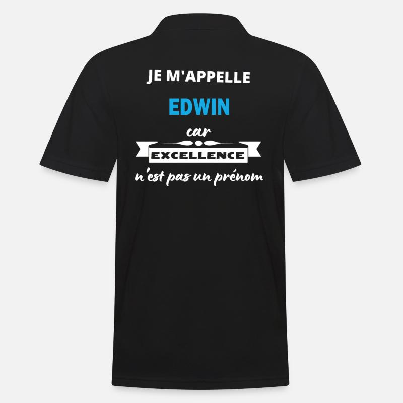 Je m'appelle excellence Edwin - Polo Homme - noir