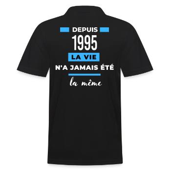 La vie n'a jamais été la même dépuis 1995 - Polo Homme - noir - Dos - Kai (181cm)