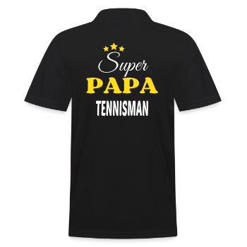 Super Papa TENNISMAN ANNIVERSAIRE - Polo Homme - noir - Dos - Kai (181cm)