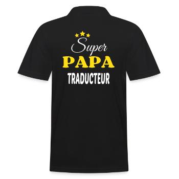 Super Papa TRADUCTEUR ANNIVERSAIRE - Polo Homme - noir - Dos - Kai (181cm)