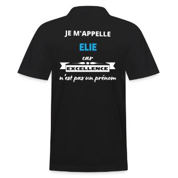 Je m'appelle excellence Elie - Polo Homme - noir - Dos - Kai (181cm)