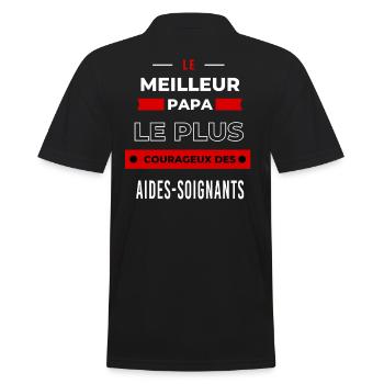 Le meilleur papa, courageux des Aides-soignants - Polo Homme - noir - Dos - Kai (181cm)