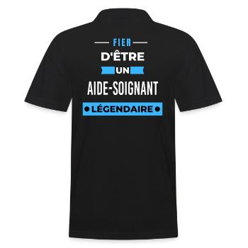 Fier d'être un légendaire AIDE-SOIGNANT HUMOUR - Polo Homme - noir - Dos - Kai (181cm)