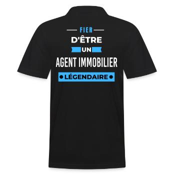 Fier d'être un légendaire AGENT IMMOBILIER HUMOUR - Polo Homme - noir - Dos - Kai (181cm)
