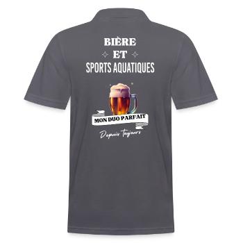Bière Mon duo parfait depuis et sports aquatiques - Polo Homme - charbon - Dos - Nico (186cm)