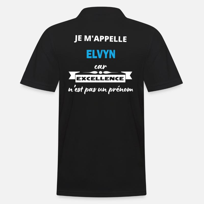 Je m'appelle excellence Elvyn - Polo Homme - noir