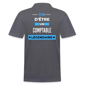 Fier d'être un légendaire COMPTABLE HUMOUR - Polo Homme - charbon - Dos - Nico (186cm)