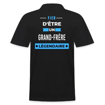 Fier d'être un légendaire GRAND-FRÈRE HUMOUR - Polo Homme - noir - Dos - Kai (181cm)