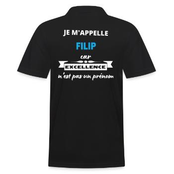 Je m'appelle excellence Filip - Polo Homme - noir - Dos - Kai (181cm)