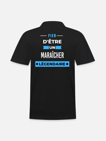 Fier d'être un légendaire MARAÎCHER HUMOUR - Polo Homme - noir