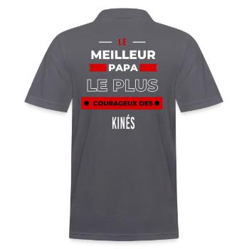 Le meilleur papa, le plus courageux des Kinés - Polo Homme - charbon - Dos - Nico (186cm)