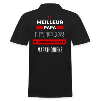Le meilleur papa plus courageux des Marathoniens - Polo Homme - noir - Dos - Kai (181cm)