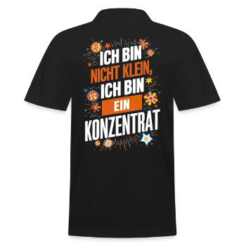 Kleine Kleiner Konzentrat cooler Spruch - Männer Poloshirt - Schwarz - Hinten - Kai (181cm)