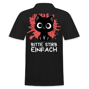 Süßt Aber trotzdem schwarz wie die Nacht Katze - Männer Poloshirt - Schwarz - Hinten - Kai (181cm)