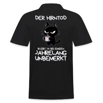 Der Hirntod bleibt bei manchen unbemerkt - Männer Poloshirt - Schwarz - Hinten - Kai (181cm)