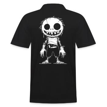Zombie de dessin animé effrayant avec le sourire - Polo Homme - noir - Dos - Kai (181cm)
