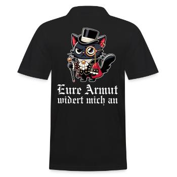 Eure Armut widert mich an – Dekadente Gothic Katze - Männer Poloshirt - Schwarz - Hinten - Kai (181cm)