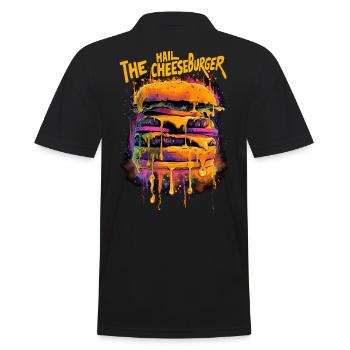 Trippy Hail the Cheeseburger Graffiti Street Style - Men's Polo Shirt - black - Back - Kai (181cm)