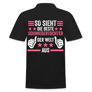 Beste Schwiegertochter Geschenk - Männer Poloshirt - Schwarz - Hinten - Kai (181cm)