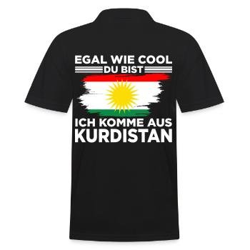 Egal wie cool du bist ich komme aus Kurdistan - Männer Poloshirt - Schwarz - Hinten - Kai (181cm)