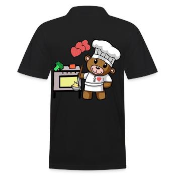 Ours en peluche Chef Cuisine Arts culinaires Restaurant Cuisine - Polo Homme - noir - Dos - Kai (181cm)