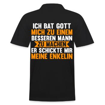 Großvater Großpapa Opi Opa - Männer Poloshirt - Schwarz - Hinten - Kai (181cm)