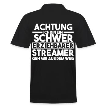 Gaming Zocken Zocker Gamer Streaming Streamer - Männer Poloshirt - Schwarz - Hinten - Kai (181cm)