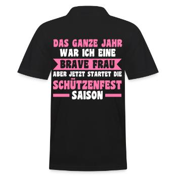 Schützenverein Schützenfest - Männer Poloshirt - Schwarz - Hinten - Kai (181cm)