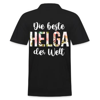 Helga - Männer Poloshirt - Schwarz - Hinten - Kai (181cm)