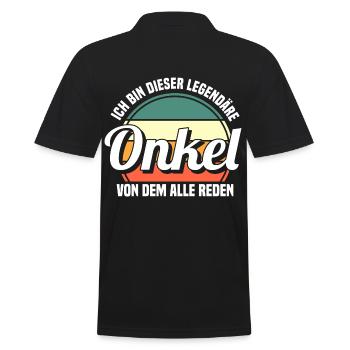 Patenonkel Onkel - Männer Poloshirt - Schwarz - Hinten - Kai (181cm)