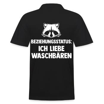 Beziehungsstatus Waschbär - Männer Poloshirt - Schwarz - Hinten - Kai (181cm)