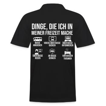 Busfahrer Bus - Männer Poloshirt - Schwarz - Hinten - Kai (181cm)