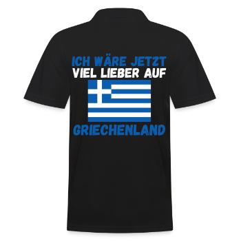 Griechen Grieche Griechenland - Männer Poloshirt - Schwarz - Hinten - Kai (181cm)