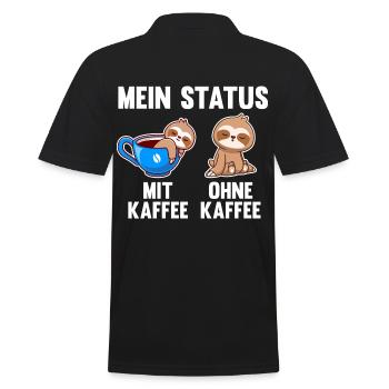 Faultier Mein Status Mit Kaffee Ohne Kaffee - Männer Poloshirt - Schwarz - Hinten - Kai (181cm)
