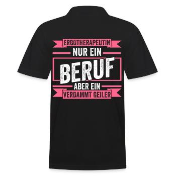 Ergotherapie Ergotherapeutin - Männer Poloshirt - Schwarz - Hinten - Kai (181cm)
