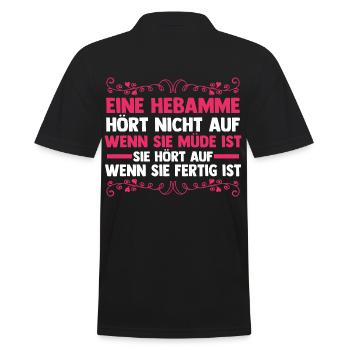Geburtshelferin Hebamme - Männer Poloshirt - Schwarz - Hinten - Kai (181cm)