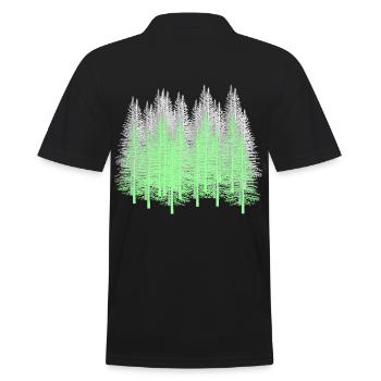 Forêt Arbres Conifères Forêt Sapins Épicéa Nature - Polo Homme - noir - Dos - Kai (181cm)