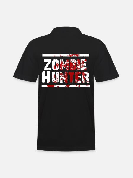 Zombie Jäger - Männer Poloshirt - Schwarz