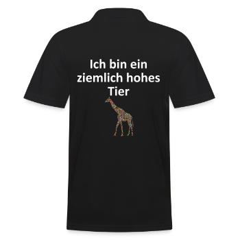Pretty tall animal. The giraffe. Style gift. - Men's Polo Shirt - black - Back - Kai (181cm)