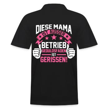 Mama Geduldsfaden Gerissen - Männer Poloshirt - Schwarz - Hinten - Kai (181cm)