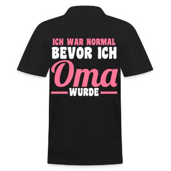 Großmutter Großmama Omi Oma - Männer Poloshirt - Schwarz - Hinten - Kai (181cm)